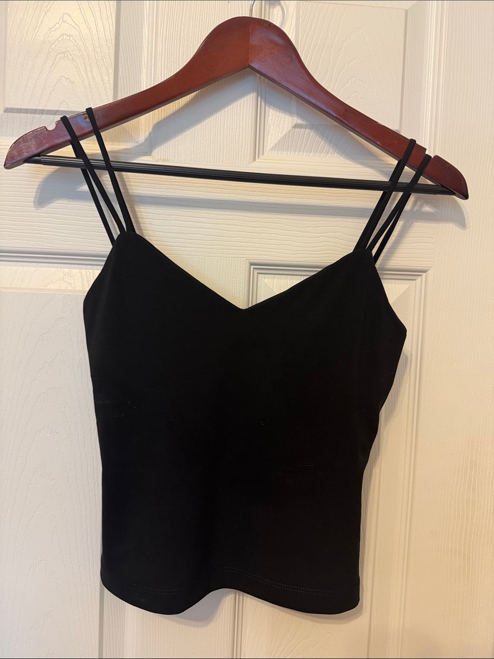 BCBGMaxAzria Black Double-Strap V-Neck Camisole